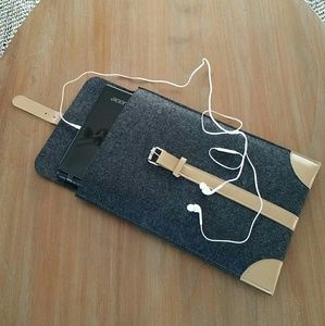 13" Beige Laptop Case, Book & Documents Sleeve